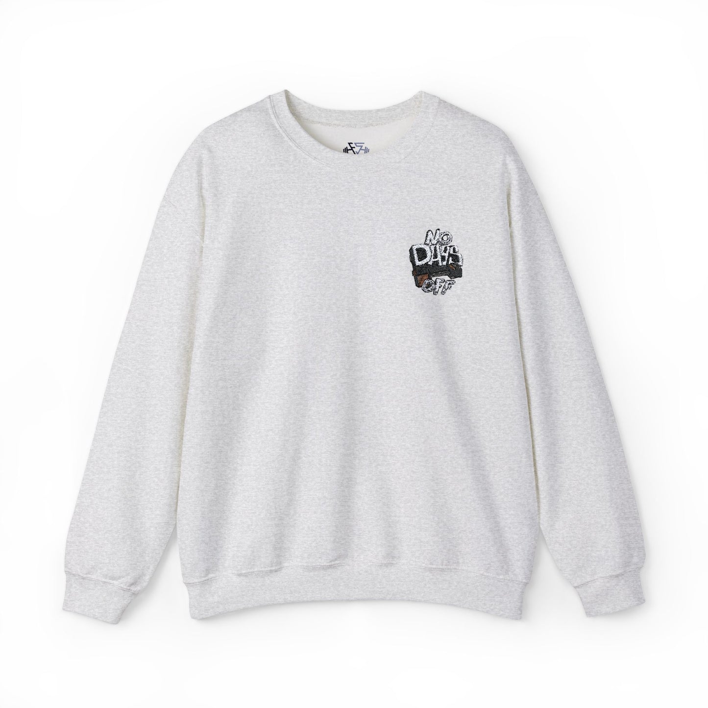 Embroidered "No Days Off"  Crewneck Sweatshirt