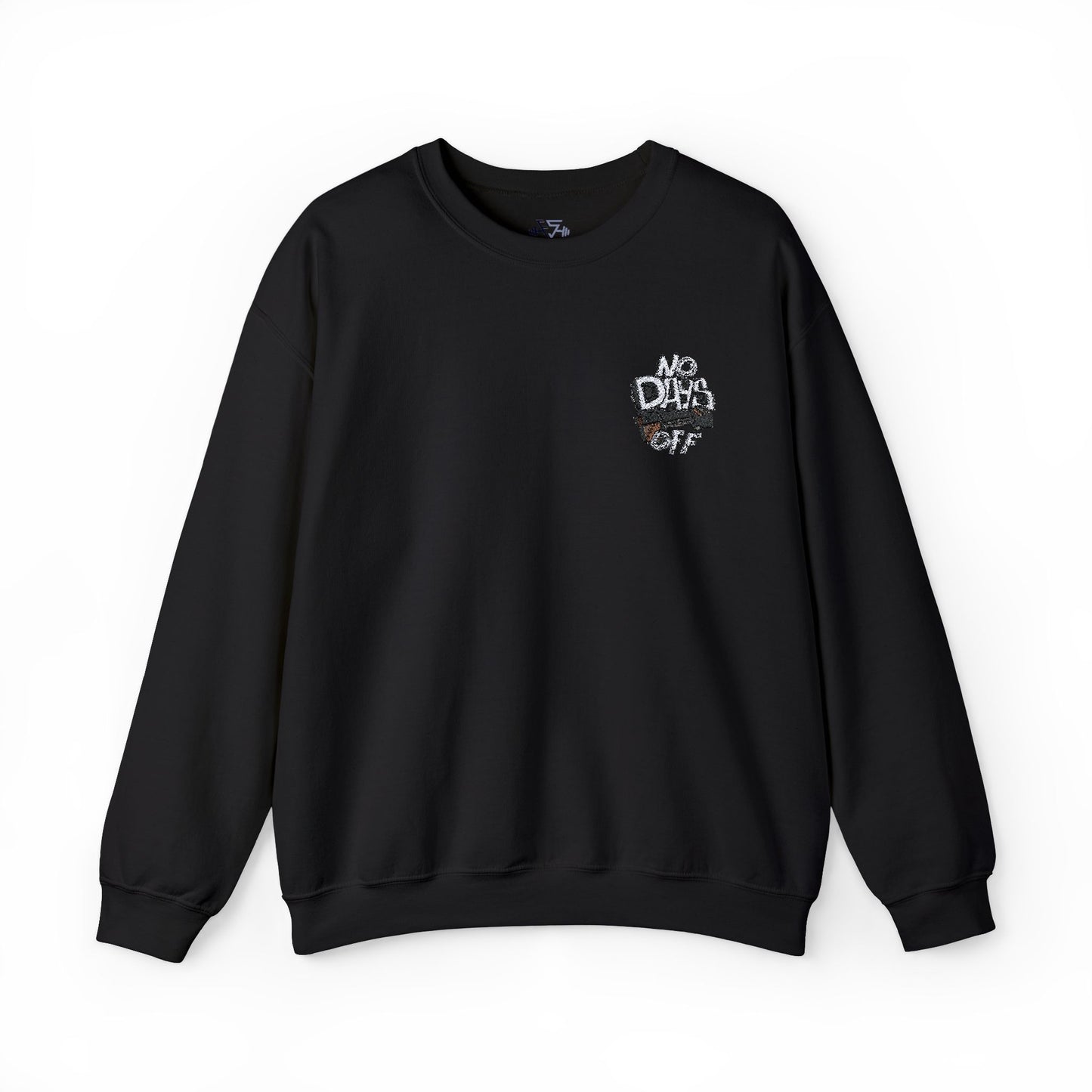 Embroidered "No Days Off"  Crewneck Sweatshirt