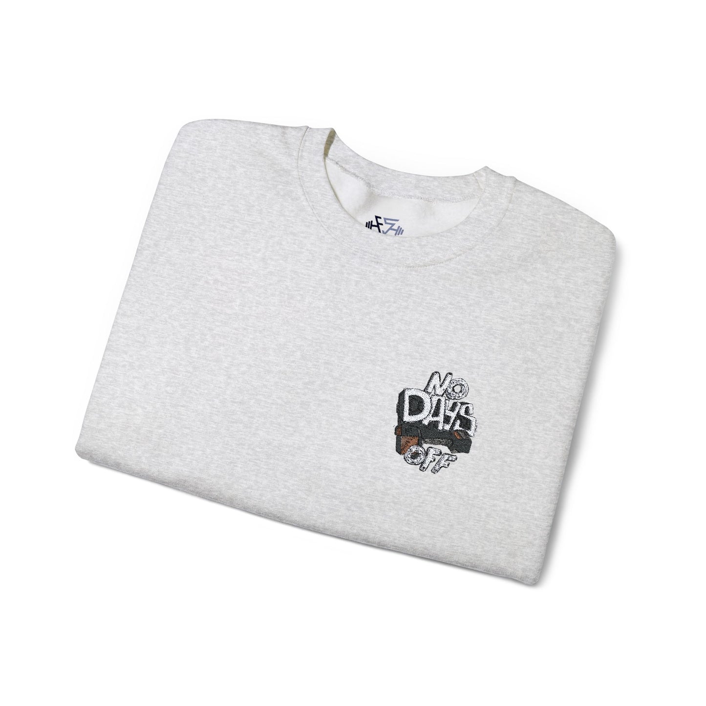 Embroidered "No Days Off"  Crewneck Sweatshirt