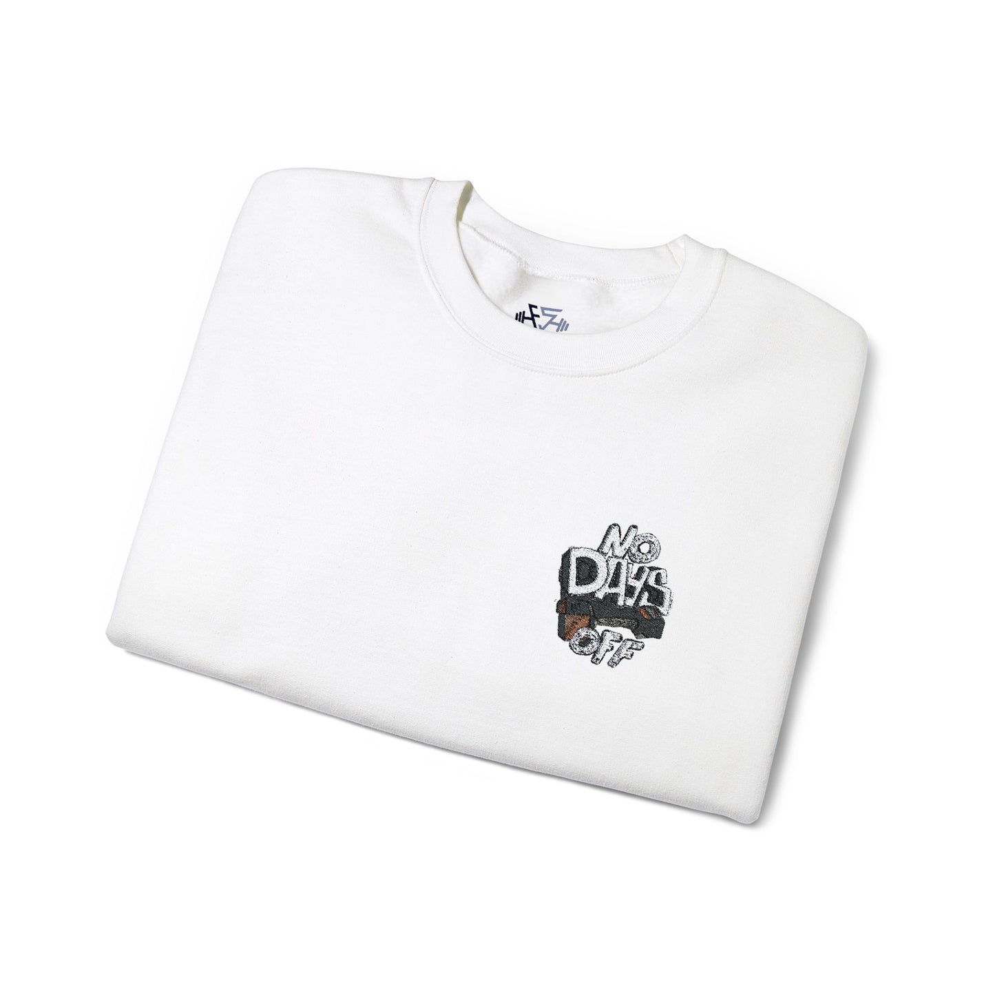 Embroidered "No Days Off"  Crewneck Sweatshirt