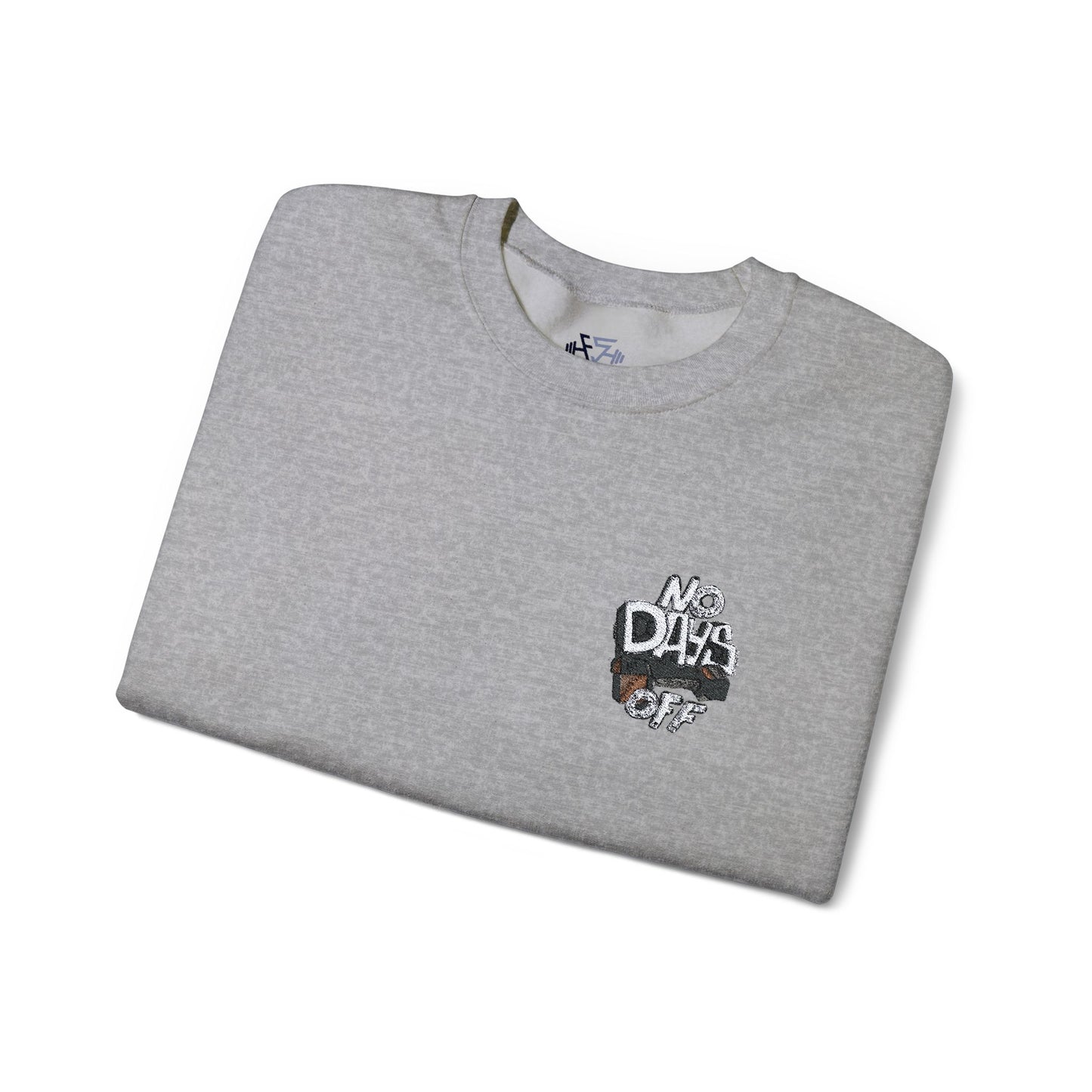 Embroidered "No Days Off"  Crewneck Sweatshirt